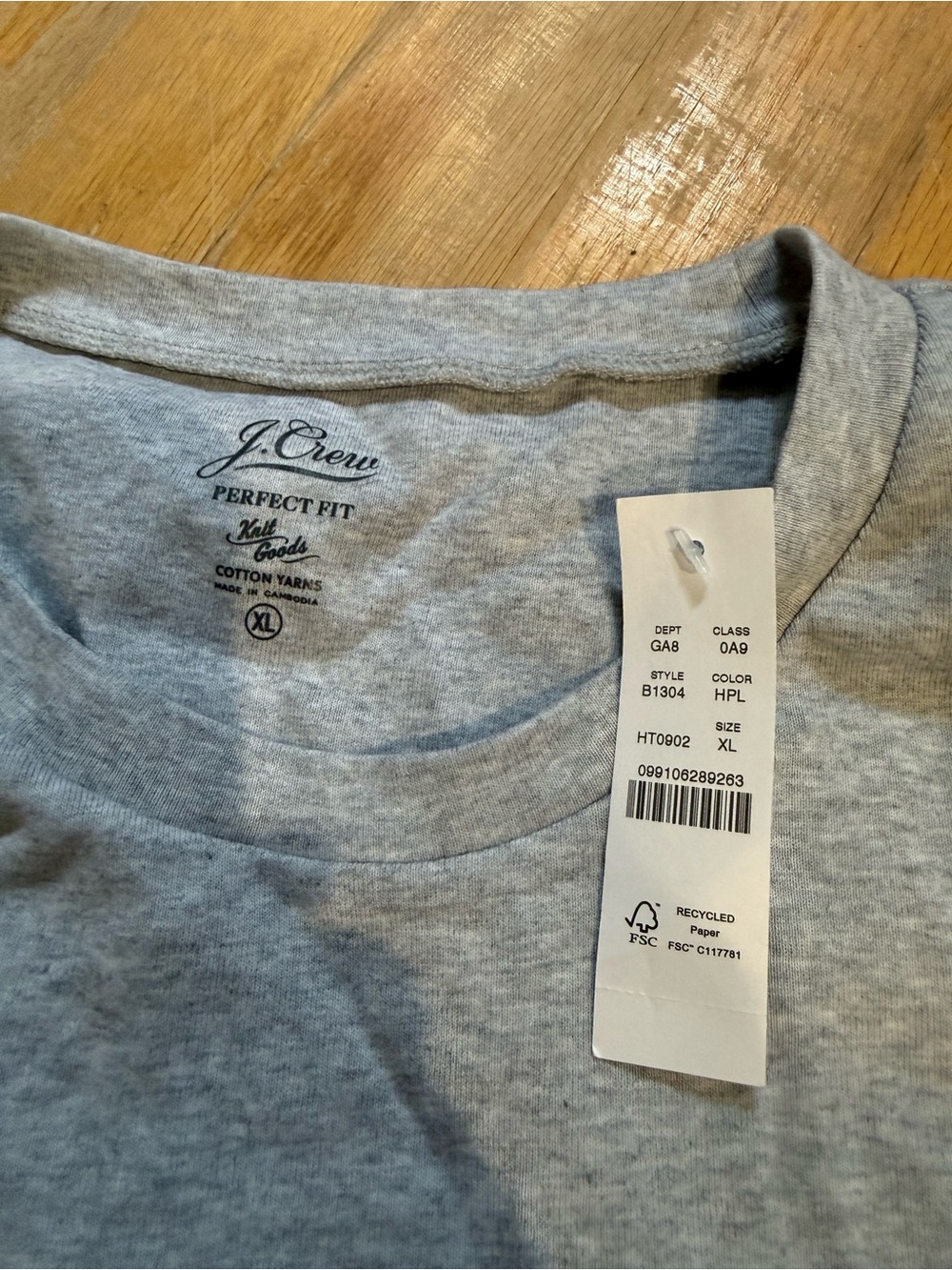 J. Crew Perfect Fit Crewneck Tee - Light Heather Gray